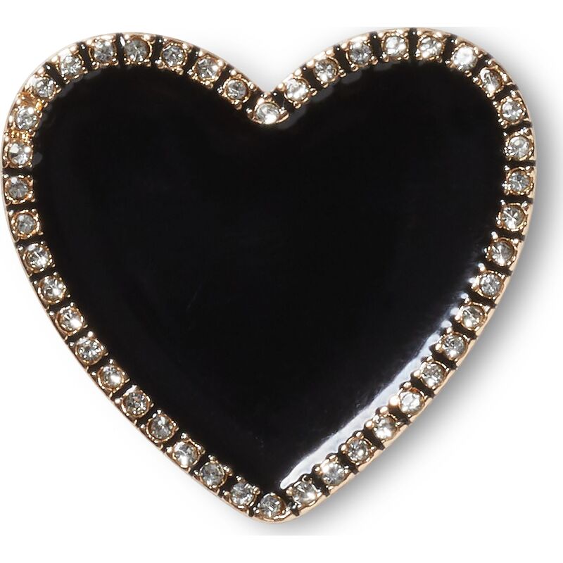Crocs™ Jibbitz Black Heart with Gold Outline Multi
