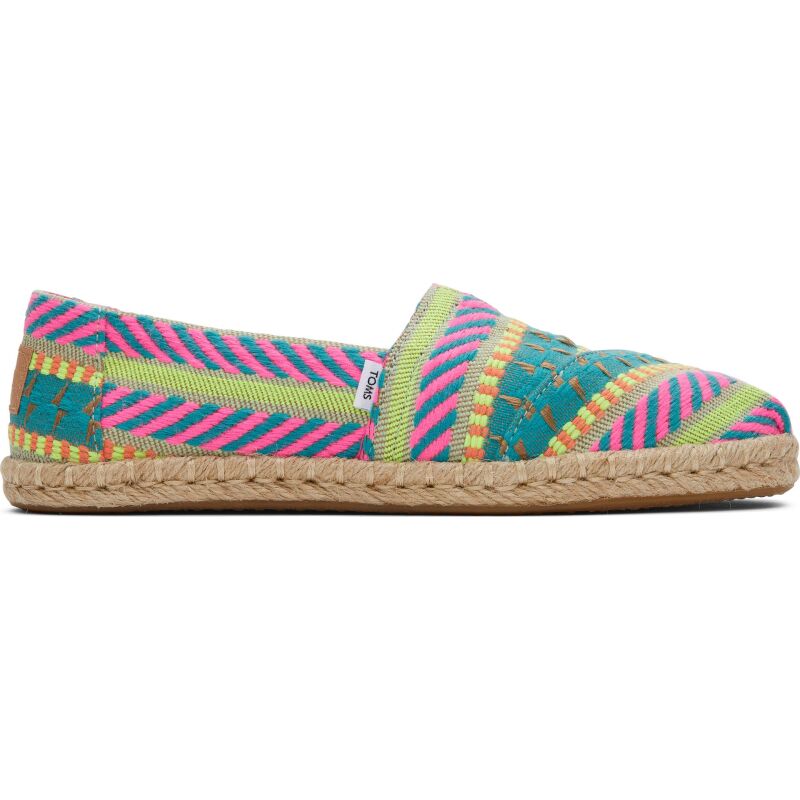 TOMS Global Jacquard Women Alpargata Rope Neon Pink