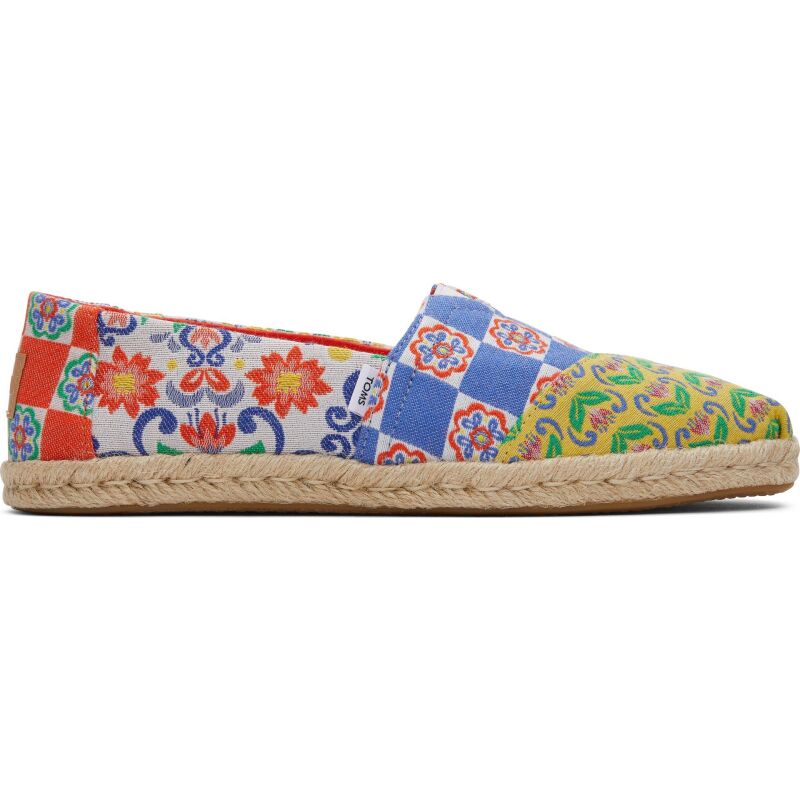 TOMS Mediterranean Jacquard Women Alpargata Rope Red Multi