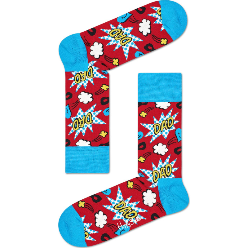 Happy Socks 3-Pack Super Dad Socks Gift Set Red 4350