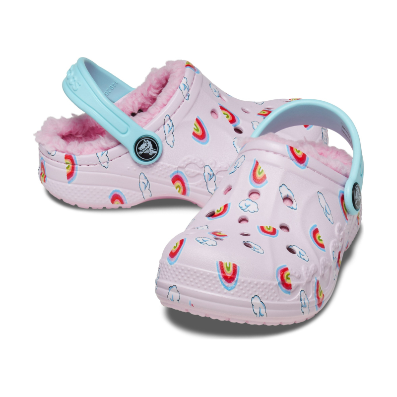 Crocs™ Baya Lined Printed Clog Kid's 207653 Ballerina Pink