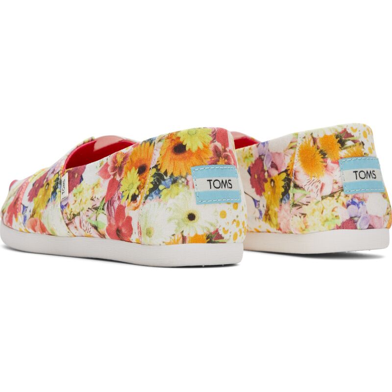 TOMS Photoreal Floral Collage Women's Alpargata White