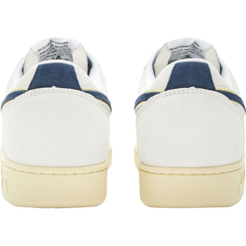 DIADORA Magic Basket Low Suede Leather White/Blue Caspian Sea