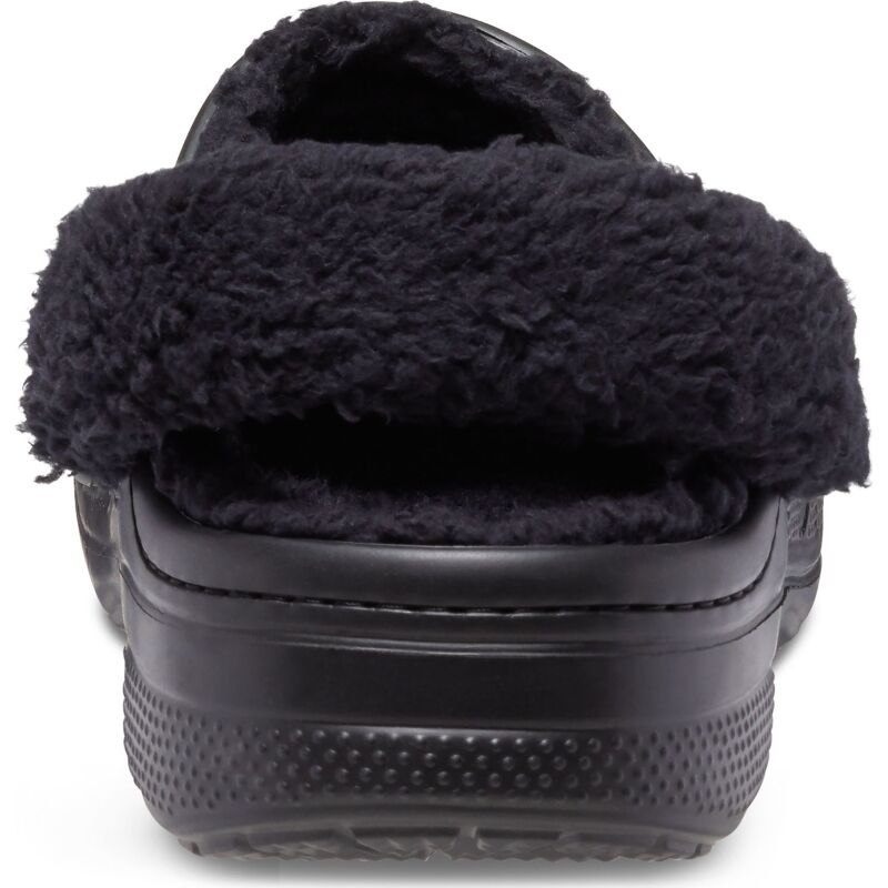 Crocs™ Baya Lined Fuzz Strap Clog Black/Black