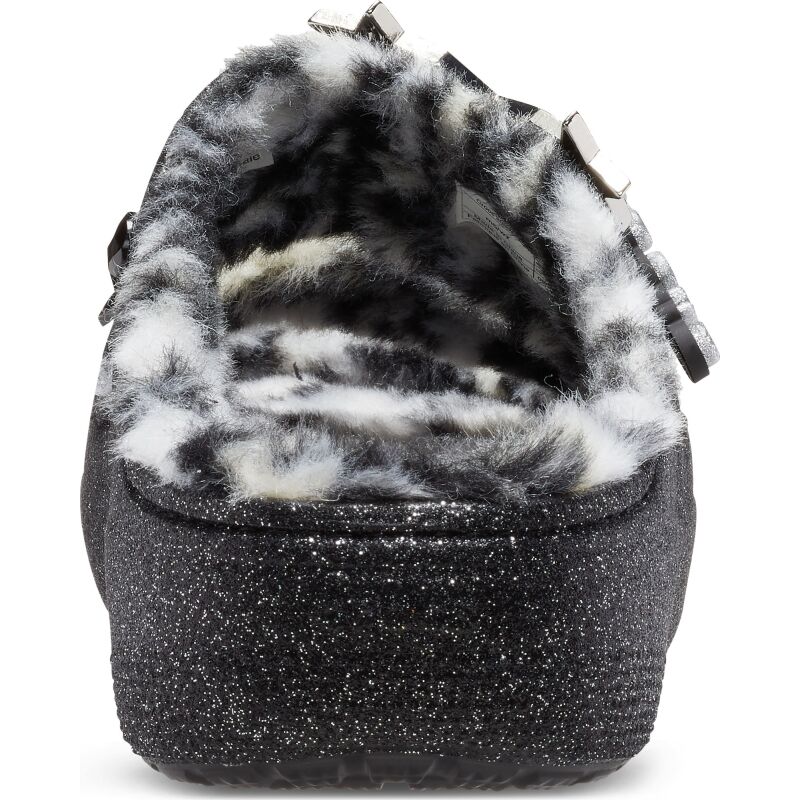 Crocs™ Classic Cozzzy Disco Glitter Sandal Black/Multi