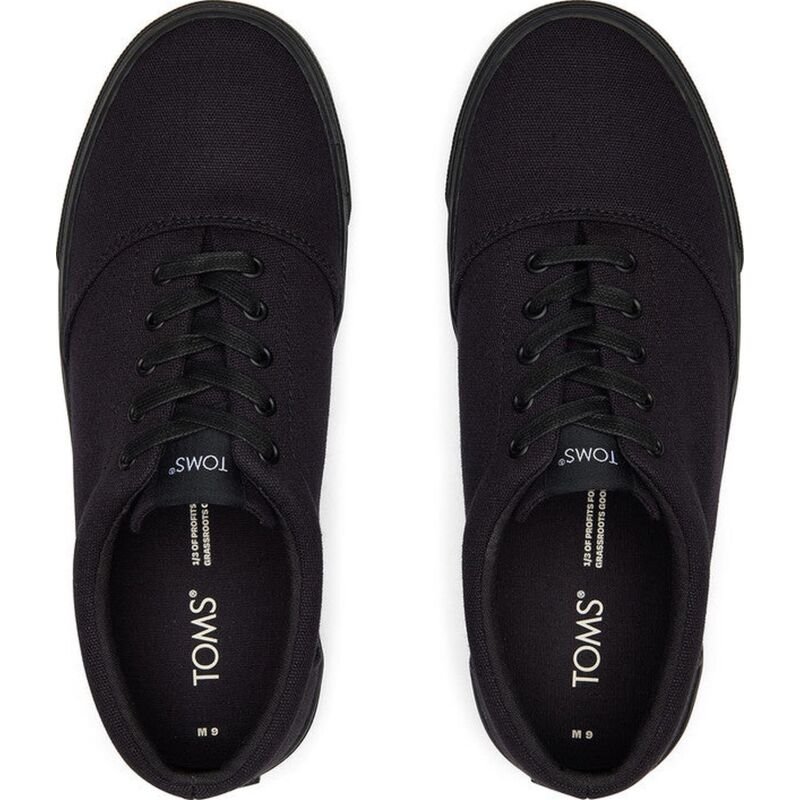 TOMS Canvas Men's Lace Up Sneaker Black/Black