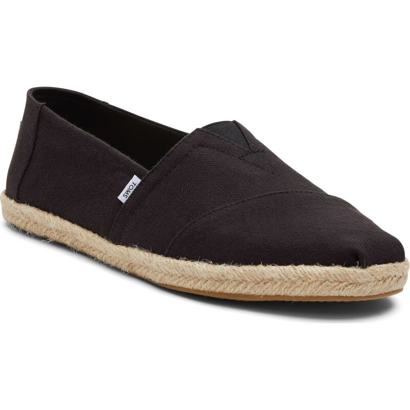 TOMS Recycled Cotton Woven Men Alpargata Rope Black