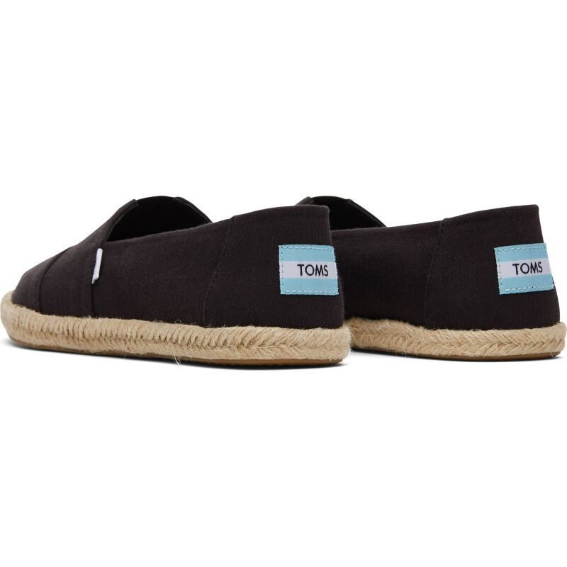 TOMS Recycled Cotton Woven Men Alpargata Rope Black