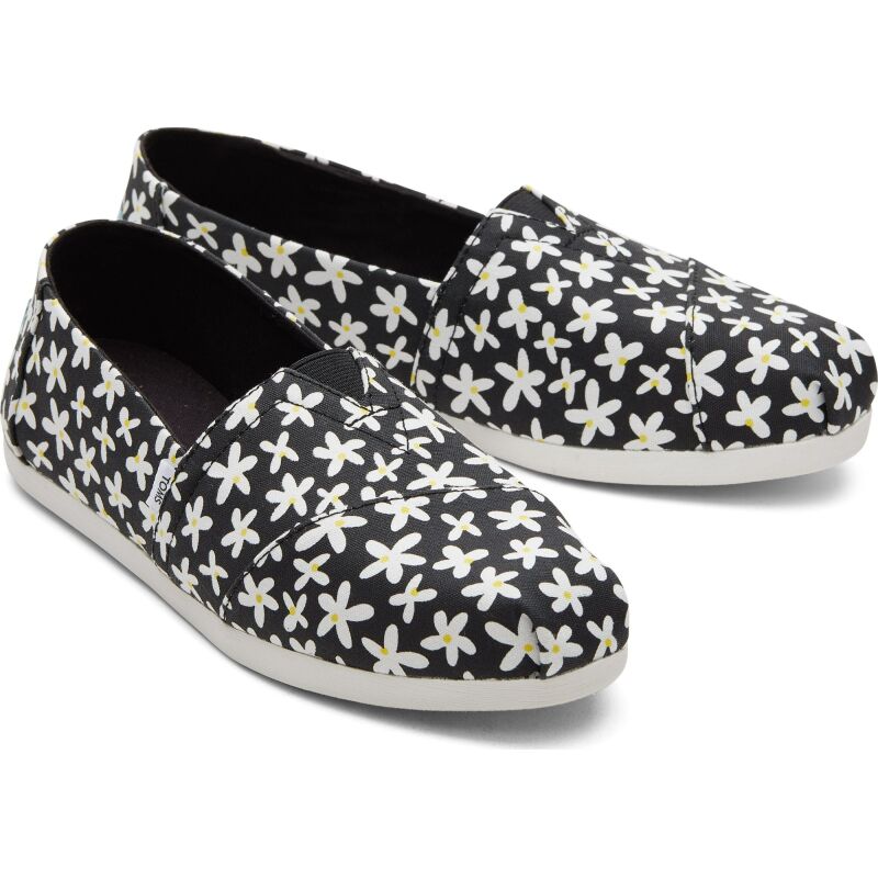 TOMS Sun Daisies Women Alpargata Black