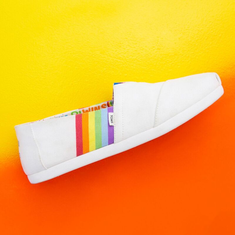 TOMS Unity Rainbow Canvas Women's Alpargata White