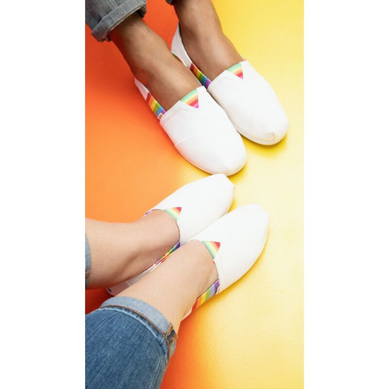 TOMS Unity Rainbow Canvas Women's Alpargata White