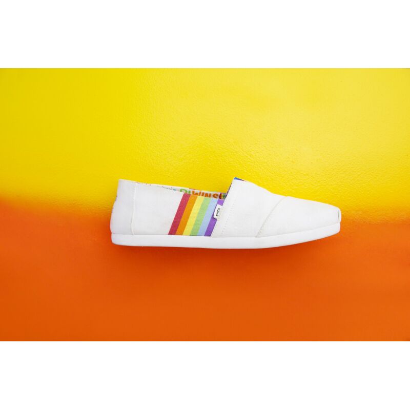 TOMS Unity Rainbow Canvas Women's Alpargata White