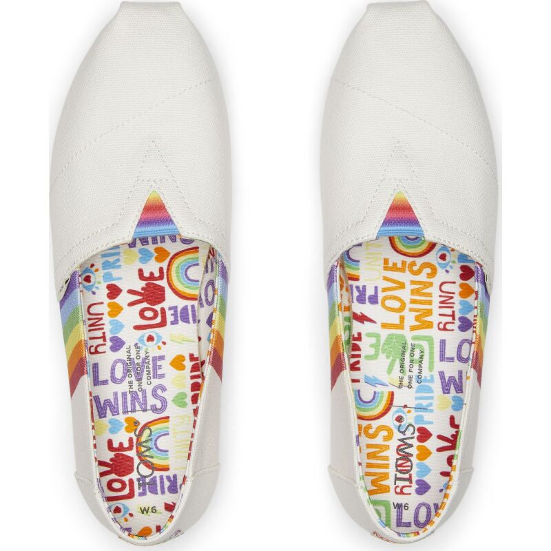TOMS Unity Rainbow Canvas Women's Alpargata White