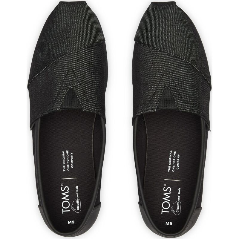 TOMS Heavy Denim Synthetic Trim Men's Alpargata Black