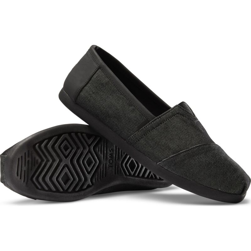 TOMS Heavy Denim Synthetic Trim Men's Alpargata Black