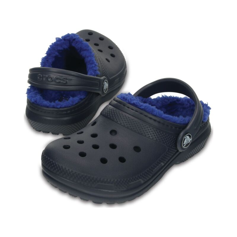 Crocs™ Kids' Classic Lined Clog Navy/Cerulean Blue