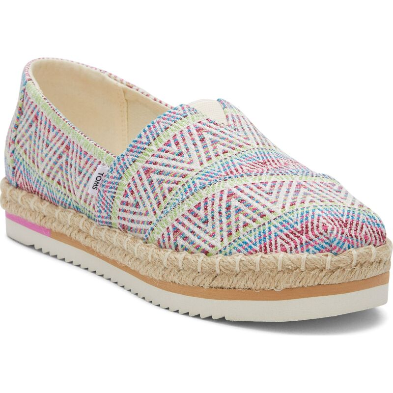 TOMS Diamond Global Woven Women Alpargata Platform Natural