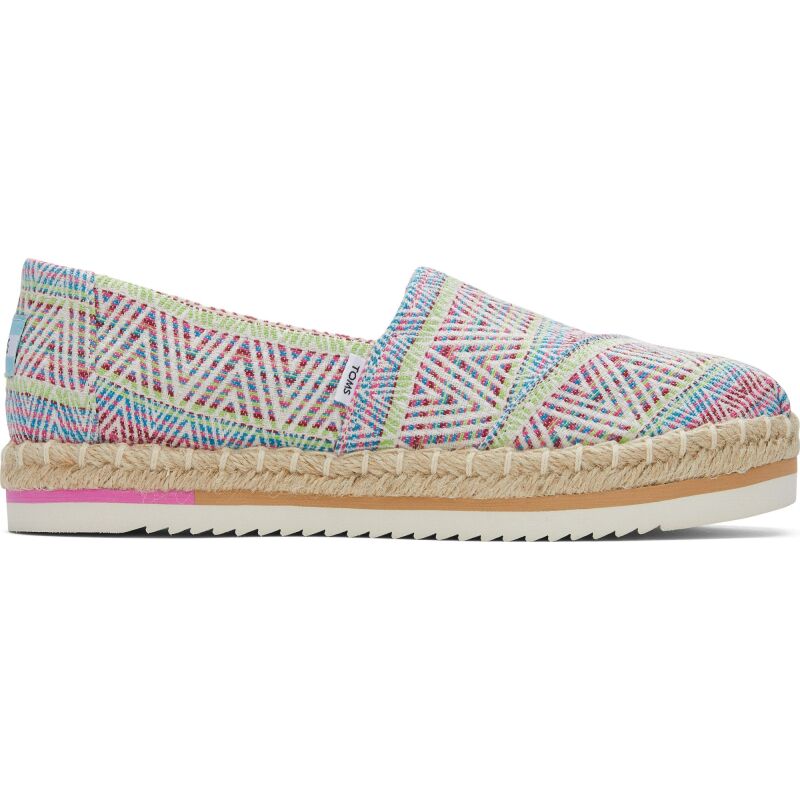 TOMS Diamond Global Woven Women Alpargata Platform Natural