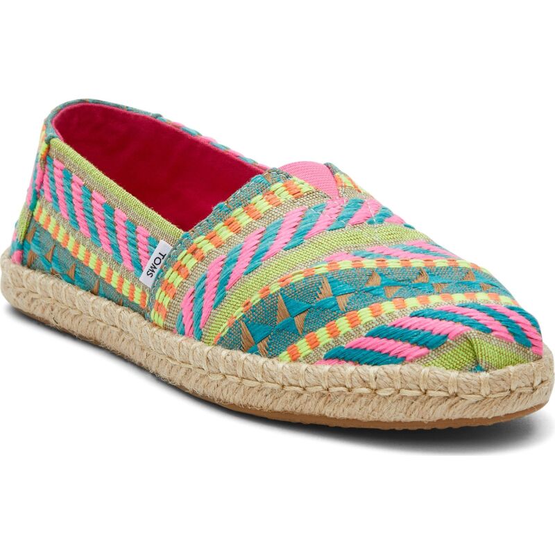 TOMS Global Jacquard Women Alpargata Rope Neon Pink