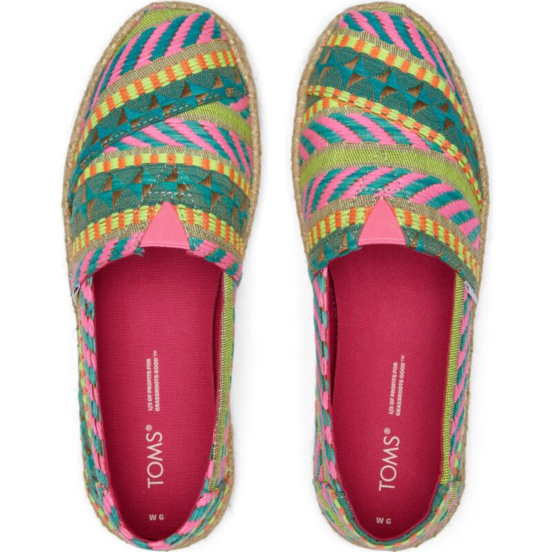 TOMS Global Jacquard Women Alpargata Rope Neon Pink