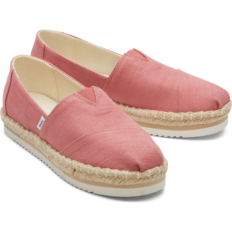 TOMS Heavy Twill Women Alpargata Platform Rope Faded Rose