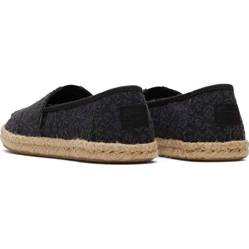 TOMS Posy Lace Women Alpargata Rope Black