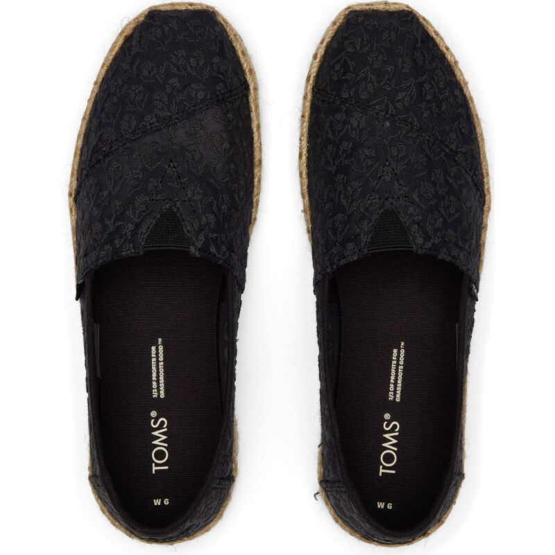 TOMS Posy Lace Women Alpargata Rope Black