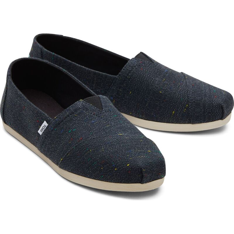 TOMS Recycled Cotton Speckled Slub Women Alpargata Black