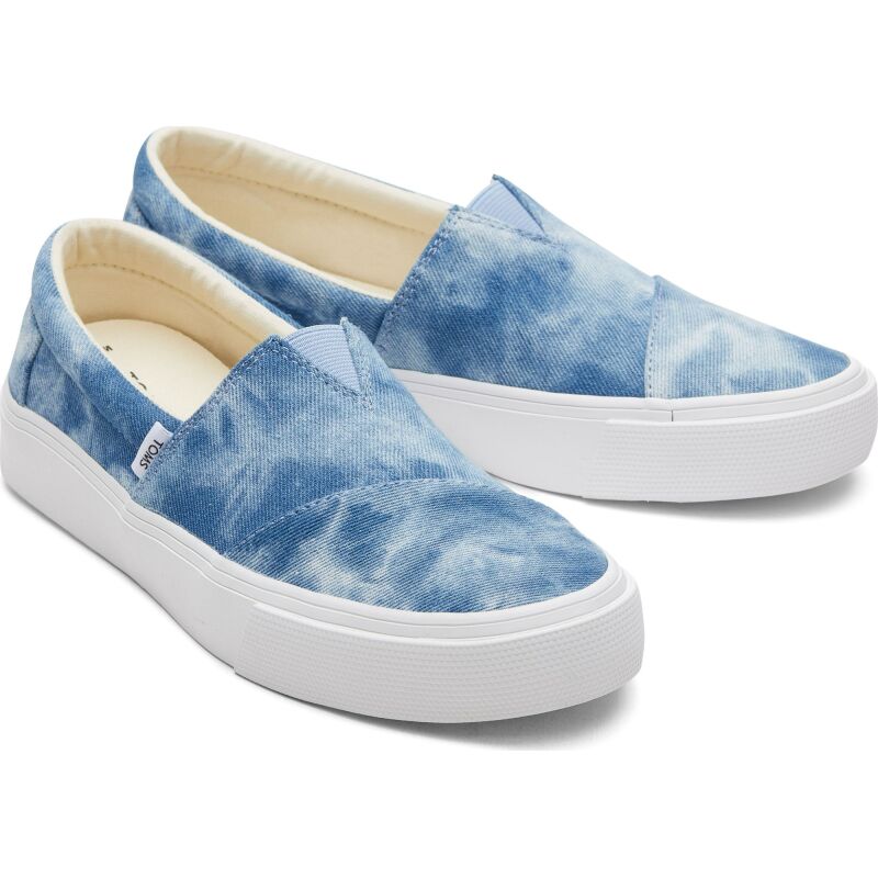 TOMS Washed Denim Women Alpargata Fenix Slip On Blue