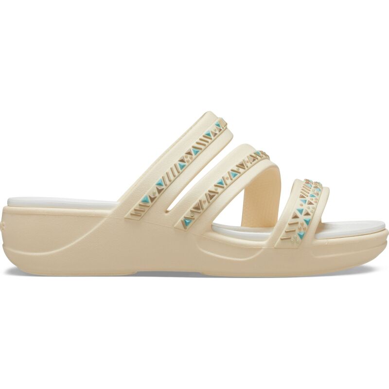 Crocs™ Boca Medallion Strappy Wedge Women Vanilla