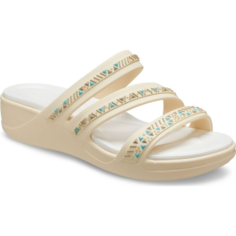 Crocs™ Boca Medallion Strappy Wedge Women Vanilla