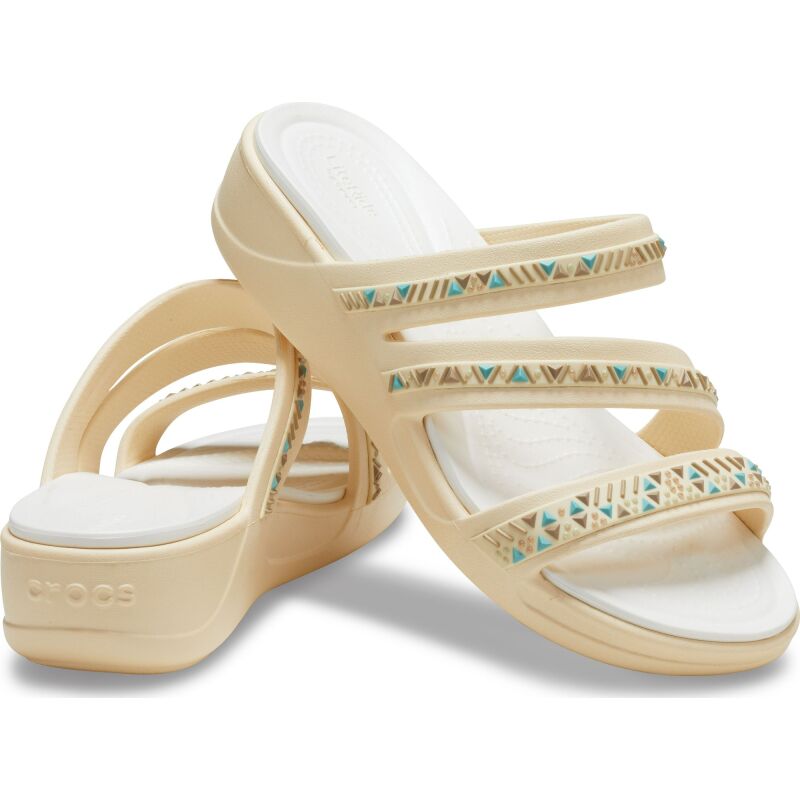 Crocs™ Boca Medallion Strappy Wedge Women Vanilla