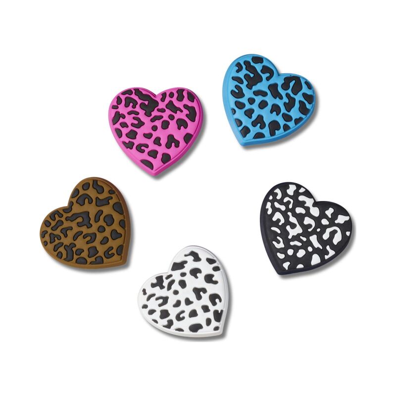 Crocs™ Jibbitz Leopard Animal Print Heart 5 Pack
