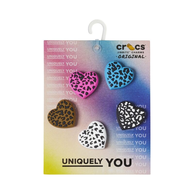 Crocs™ Jibbitz Leopard Animal Print Heart 5 Pack G1131800-Mu