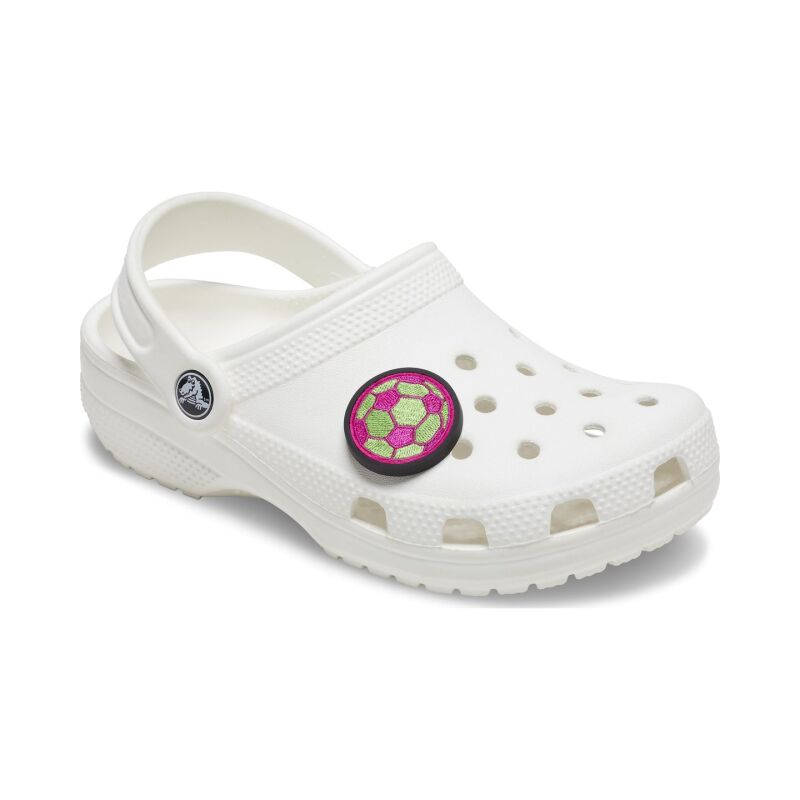 Crocs™ Jibbitz Neon Soccer Ball Varsity Patch