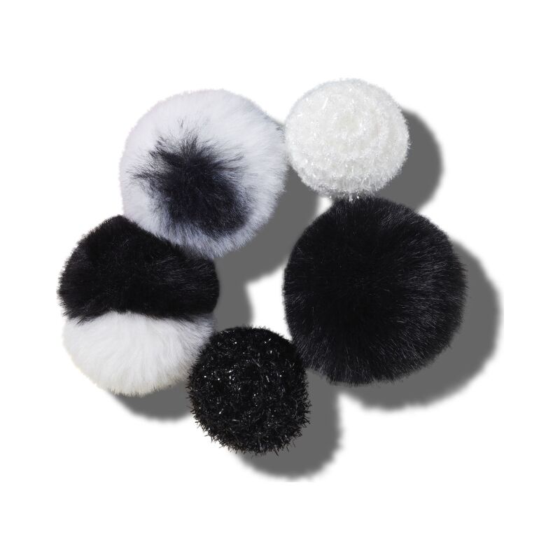 Crocs™ Jibbitz Black And White Puff 5 Pack