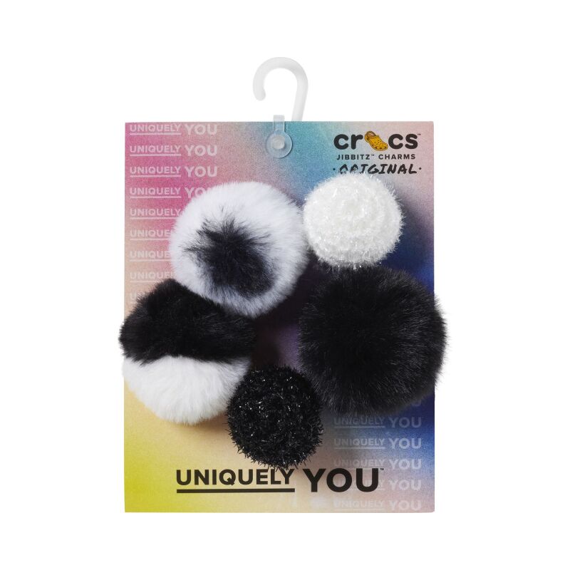 Crocs™ Jibbitz Black And White Puff 5 Pack