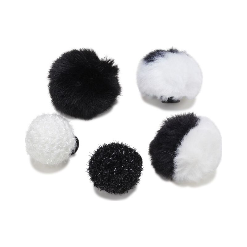 Crocs™ Jibbitz Black And White Puff 5 Pack