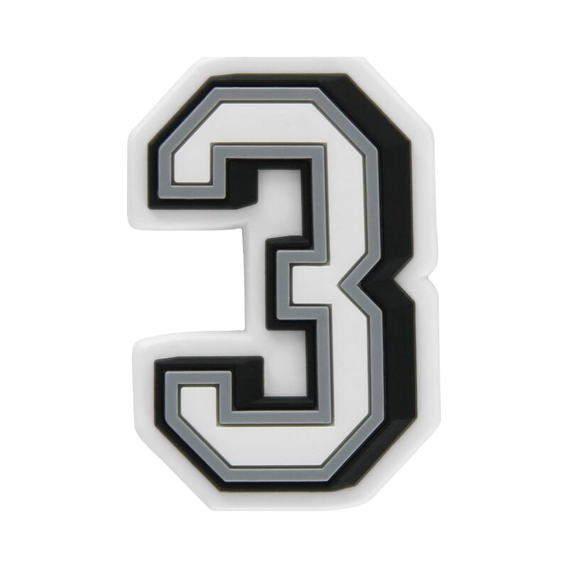 Crocs™ Jibbitz B&W Number 3 