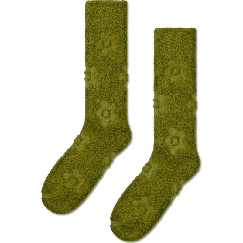 Happy Socks Happy Socks FLUFFY FLOWER CREW Dark Green