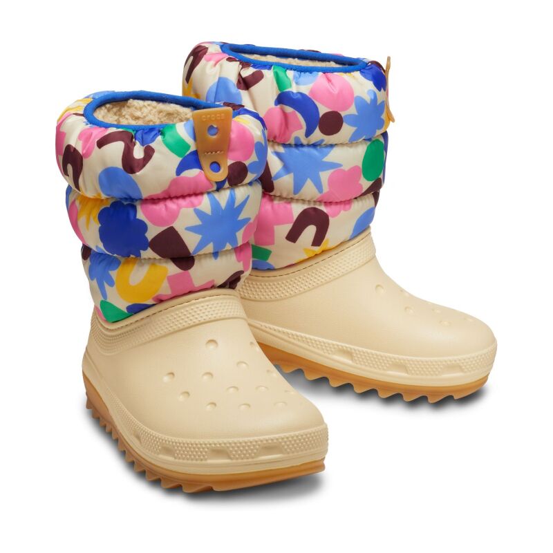 Crocs™ Classic Neo Puff Geo Shapes Boot Toddler's Shitake/Multi