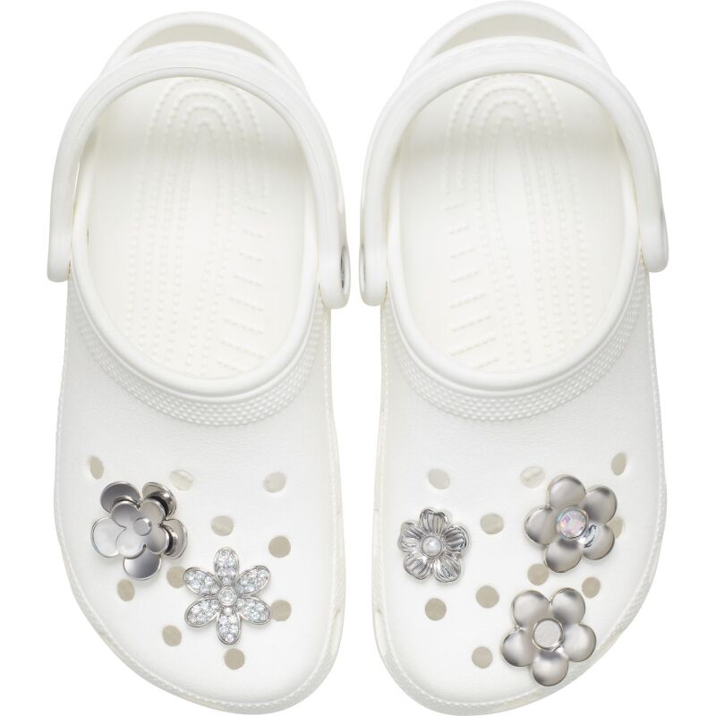 Crocs™ Jibbitz Monochrome Slvr Flwrs 5 Pack 196265644087
