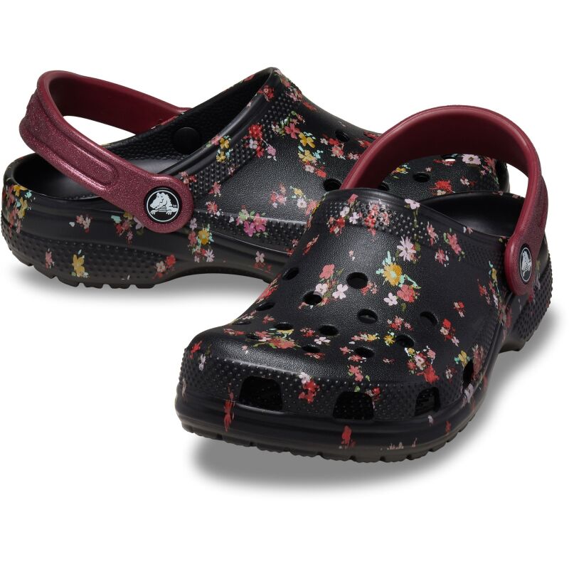 Crocs™ Classic Ditsy Floral Clog Kid's Black/Multi