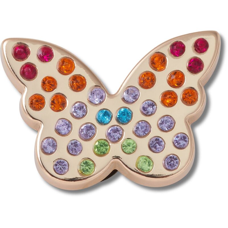 Crocs™ Jibbitz Gold Rainbow Encrstd Butterfly 196265645015