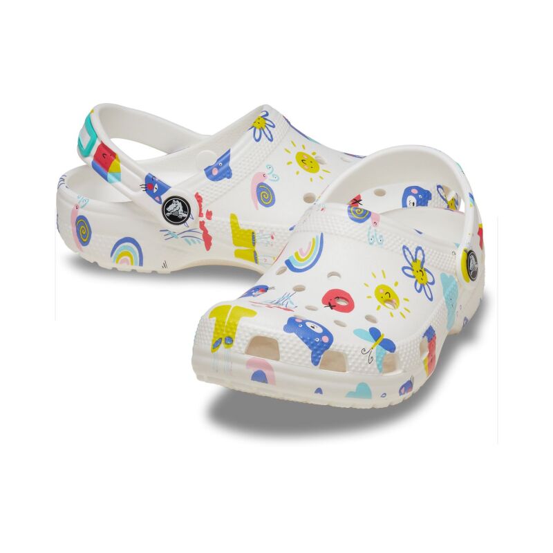 Crocs™ CLASSIC DOODLE PRINT CLOG KID'S White/Multi