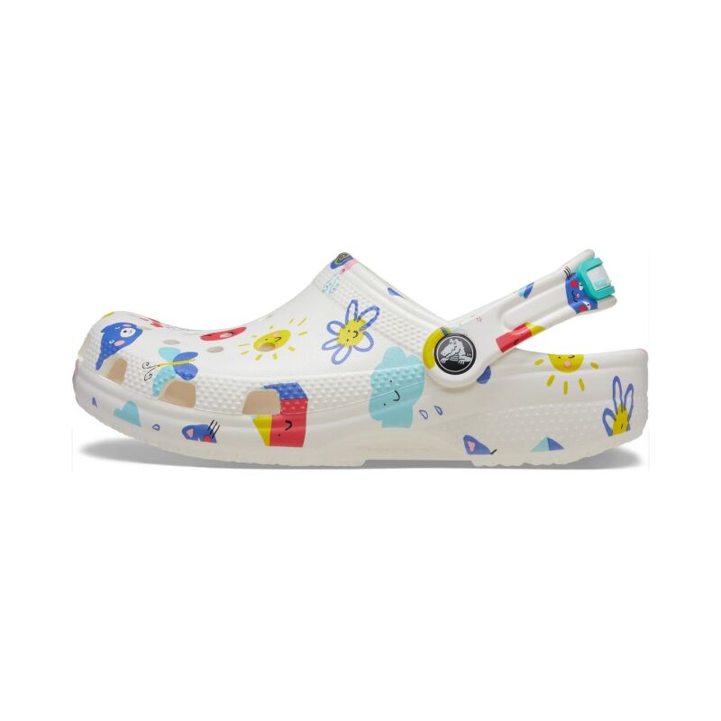 Crocs™ CLASSIC DOODLE PRINT CLOG KID'S White/Multi