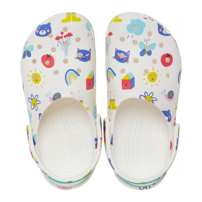 Crocs™ CLASSIC DOODLE PRINT CLOG KID'S White/Multi