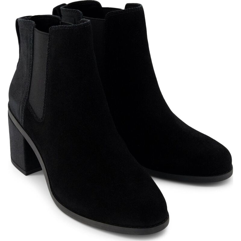 TOMS SUEDE/METALLIC WOMEN'S EVELYN CHELSEA BOOT 100213 Black