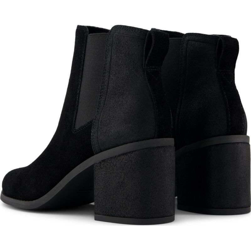 TOMS SUEDE/METALLIC WOMEN'S EVELYN CHELSEA BOOT 100213 Black