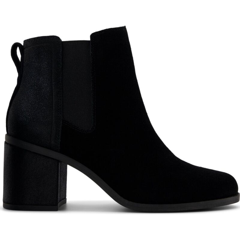 TOMS SUEDE/METALLIC WOMEN'S EVELYN CHELSEA BOOT 100213 Black
